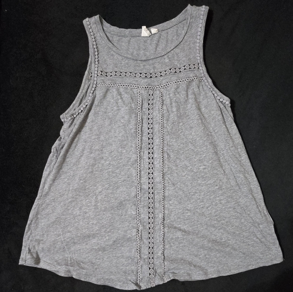 GAP Gray Lace Detail Tank Top